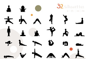 Kids Yoga Vector Illustration Set