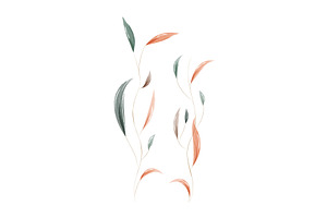 Soft watercolor botanical leaves, an Illustration by okskukuruza