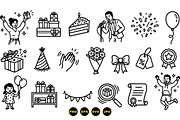 Birthday Celebration Icon Set, an Illustration by designvectx (Thumbnail 3 of 3)