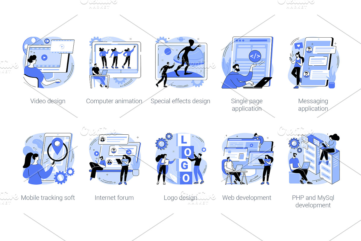 50 Development UI illustrations, a Templates & Theme by Visual Generation (Photo 4 of 12)