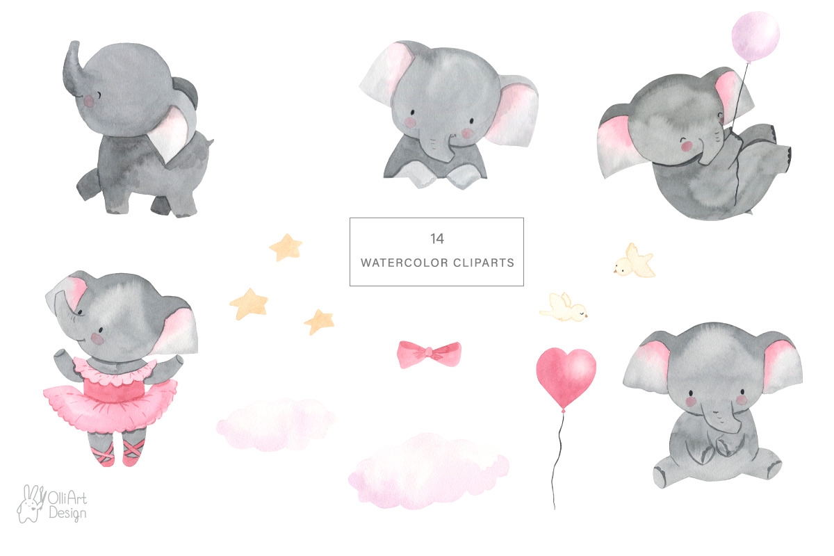 ELEPHANT clipart. Safari animal, an Animal Illustration by OlliArtDesign (Photo 2 of 5)