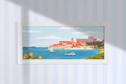 European town on sea coast landscape, an Illustration by Good Studio (Thumbnail 3 of 3)