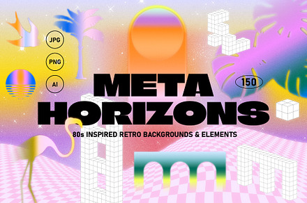 META HORIZONS Vector Elements, an Object Graphic by angelainthefields
