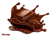 Piece of chocolate, chocolate splash, a Decorative Illustration by Allevinatis Studio (Thumbnail 4 of 4)