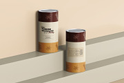 Paper Tube With Metallic Lid Mockup, a Packaging Mockup by Ram Studio LLC (Thumbnail 4 of 14)