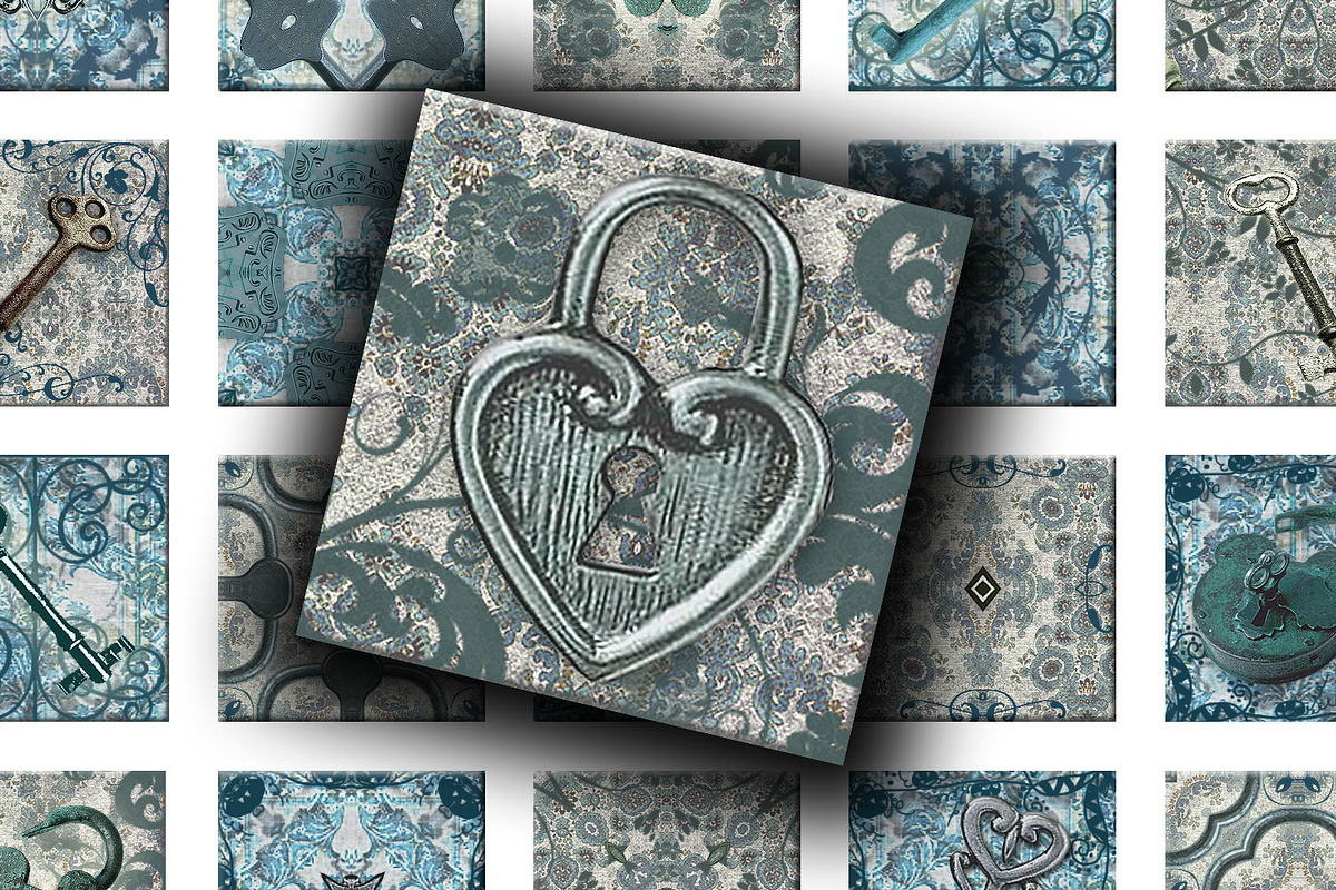 Collage Sheet - Keys and Locks, a Print Template by Kseniya-Omega (Photo 1 of 3)