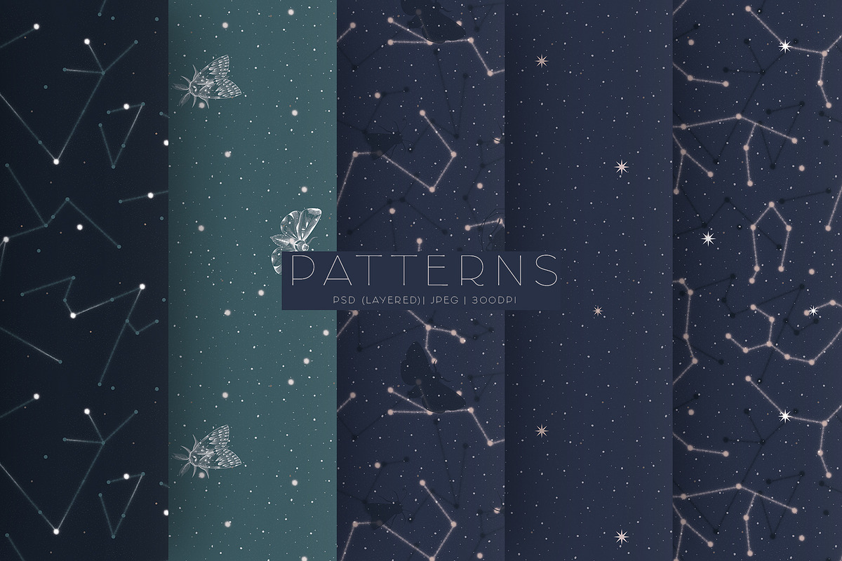 CELESTIAL PATTERN COLLECTION, a Pattern Graphic by LazuInna Shop (Photo 6 of 12)