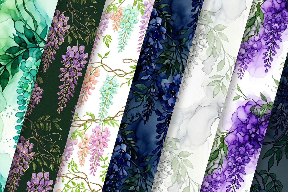 Alcohol Ink Wisteria Seamless Patter, a Texture Graphic by Dream Creation (Photo 2 of 6)