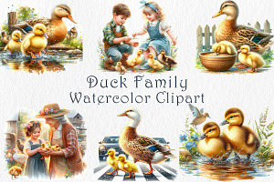 Duck Family Clipart – 20 PNG., an Animal Illustration by GalaDesign03