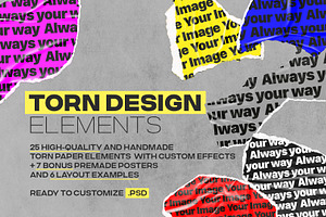 Torn Paper Design Elements