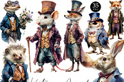 Victorian Animals Clipart Bundle, an Animal Illustration by Design Scotch (Thumbnail 1 of 8)
