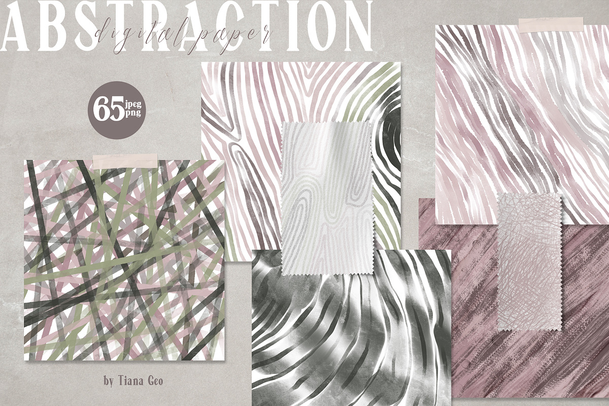 Abstract digital paper pack, a Texture Graphic by Tiana Geo (Photo 1 of 16)