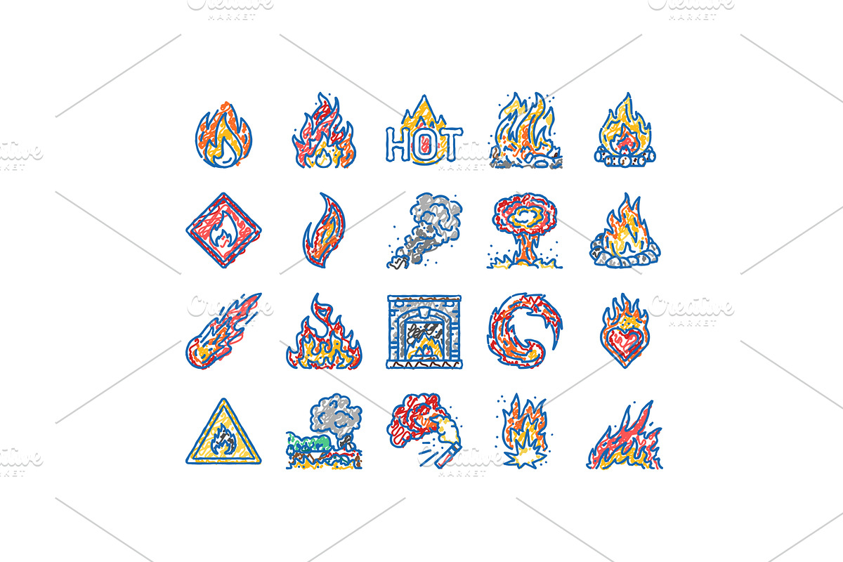 flame hot fire burn bonfire heat, an Object Illustration by pikepicture
