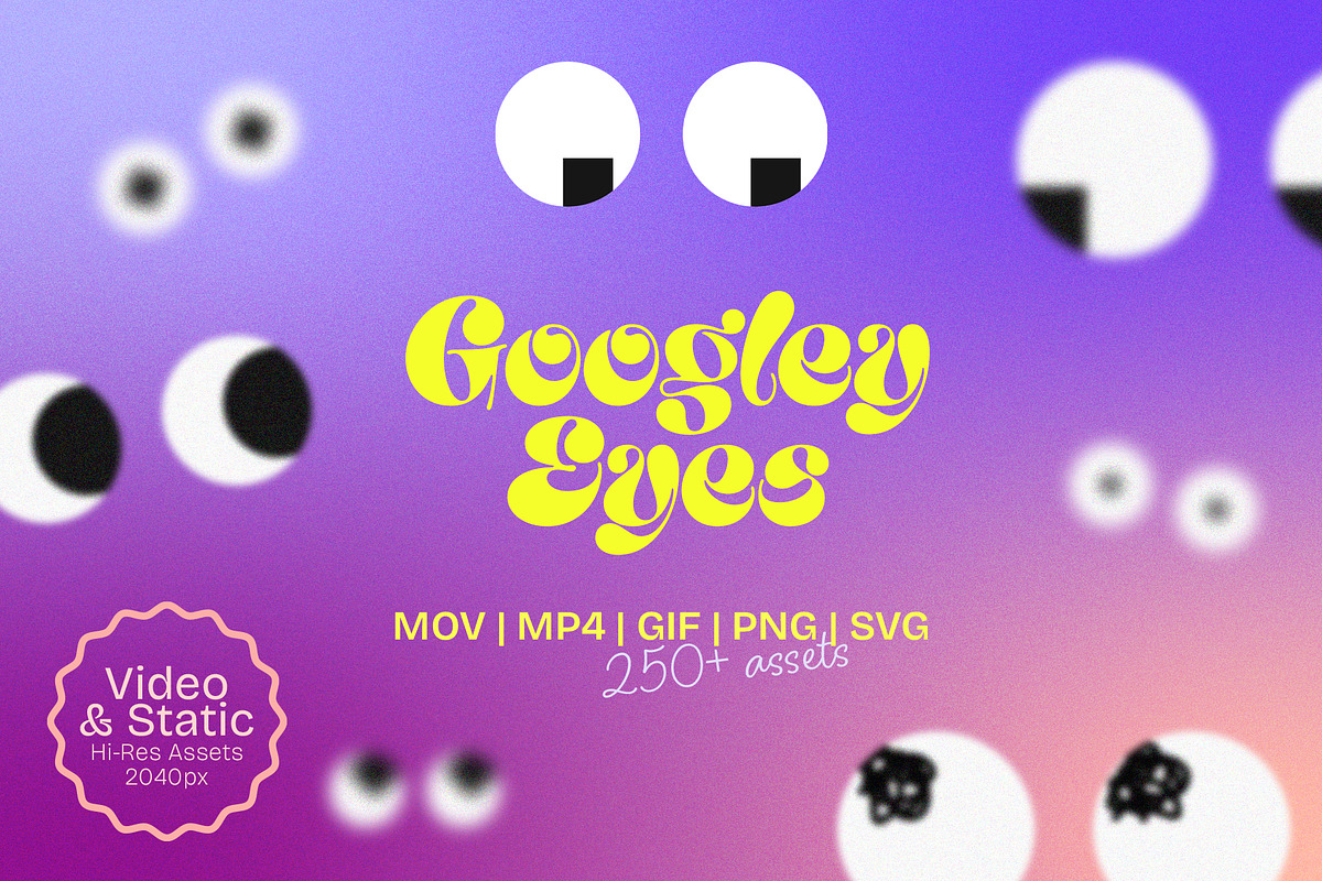 Googley Eyes Animated Pack, an Object Graphic by Tayla de Beer (Photo 1 of 9)