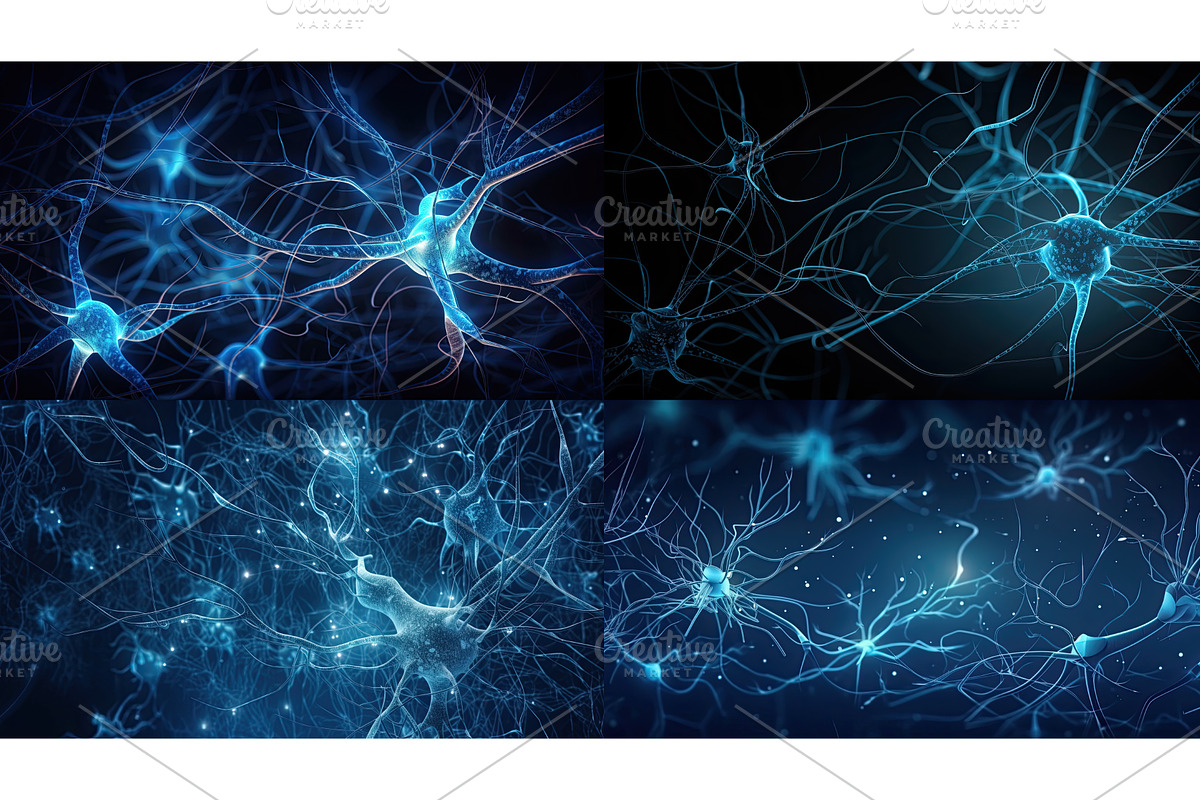 Neuron cells with light impulses, an Object Graphic by Neirfy