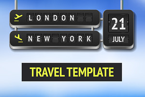 3 Editable Airport boards & alphabet, an Object Graphic by voin_Sveta