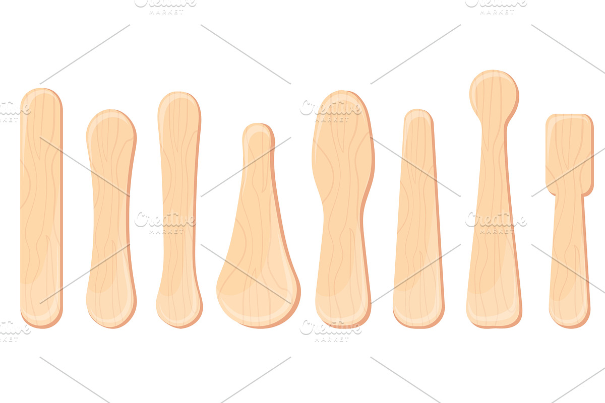 Wooden popsticks. Popsicle sticks, a Food Illustration by Stock-Smart-Start