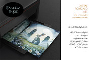 Ostara Hare Postcard Illustrations, a Seasonal Illustration by The Dutch Lady Designs (Thumbnail 2 of 7)