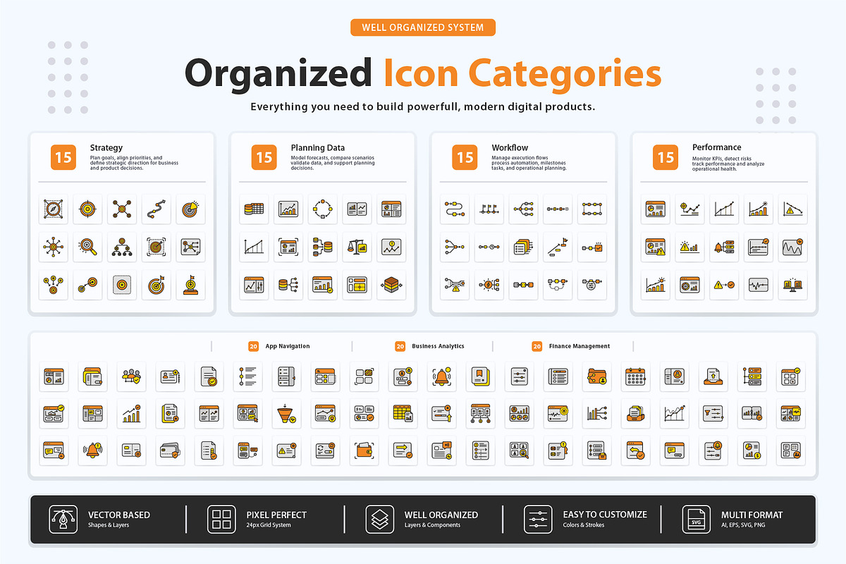 Strategic Planning Dashboard Icons, an Outline Icon by vexper (Photo 8 of 10)