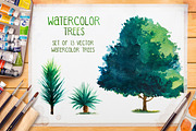 Watercolor Trees, an Illustration by AlexGreenArt (Thumbnail 6 of 6)