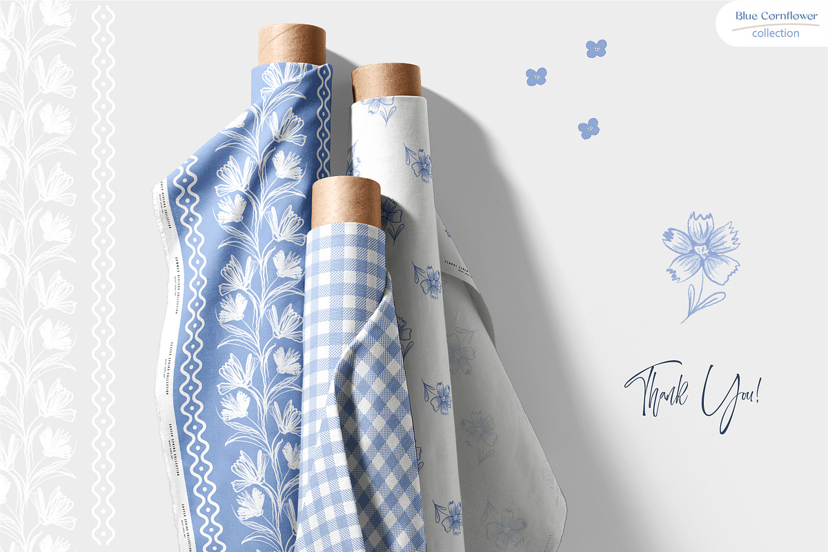 Blue Cornflower - Seamless Patterns, a Pattern Graphic by Milky April (Photo 6 of 6)