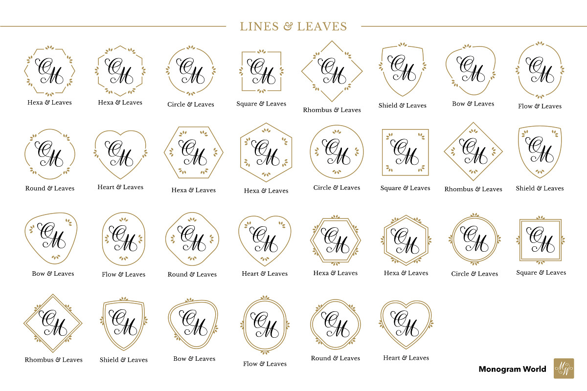 155 Frames for Wedding Monograms, a Decorative Illustration by Monogram ...