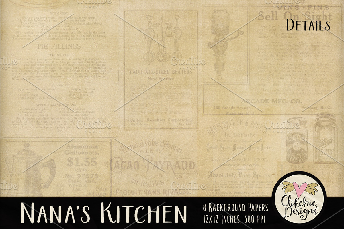Nana's Kitchen Digital Paper Pack preview 4