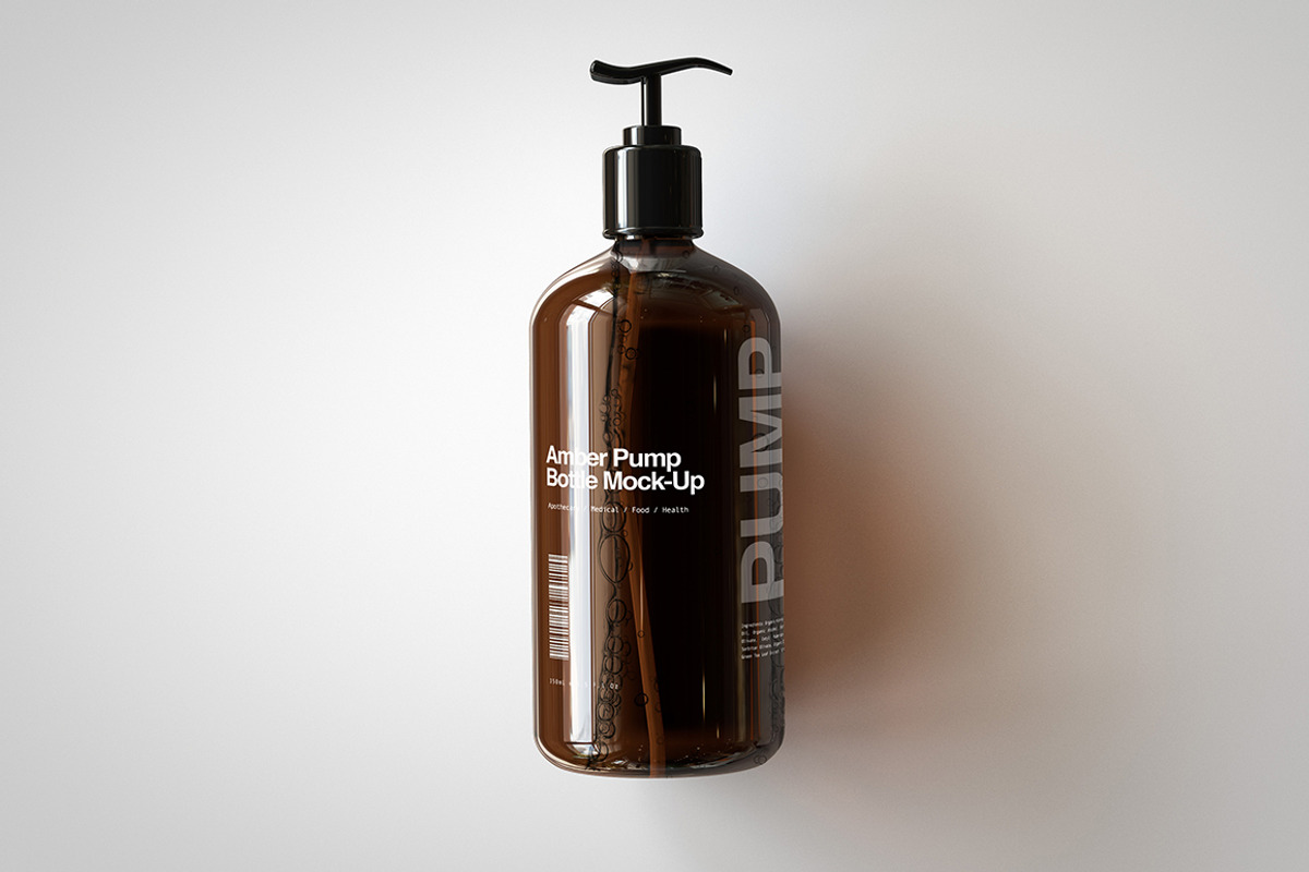 Amber Pump Bottle Mock-Up, a Pens & Pencil Mockup by TSOBG (Photo 7 of 15)
