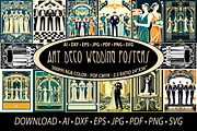 Art Deco Wedding Posters Wall Art, a Person Illustration by Blynn Pippen (Thumbnail 1 of 10)