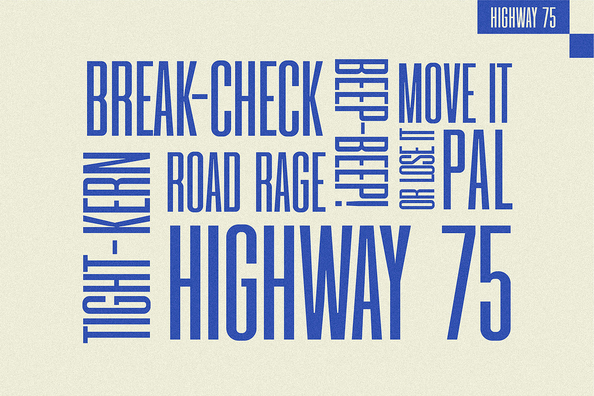 Highway 75 - Condensed Sans-Serif, a Sans Serif Font by Lateral Design (Photo 11 of 16)