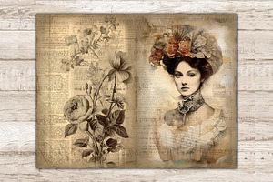 Vintage Woman Junk Journal Page