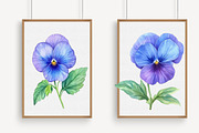 Watercolor Pansy Flowers Clipart, an Illustration by Libby Wishes (Thumbnail 7 of 7)