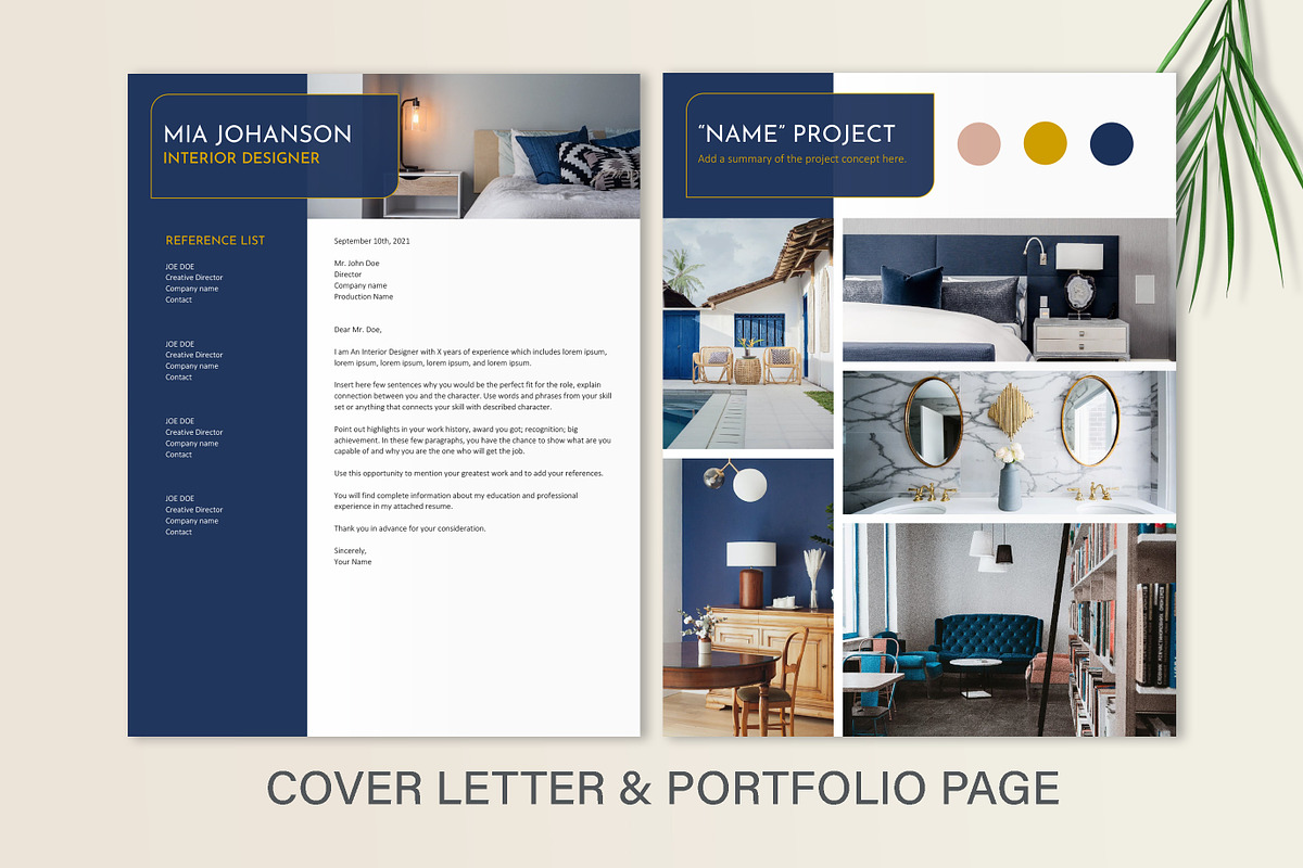 Interior designer resume portfolio, a Resume Template by Stanin Studio