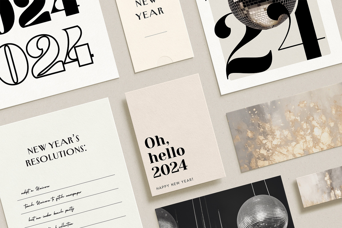 New Year Vintage Prints + Bold Font, a Background Graphic by Laras Wonderland (Photo 9 of 11)