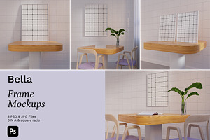 Poster Frame Mockups BELLA, a Print Template by Bonumo