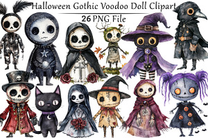 Halloween Gothic Voodoo Doll Clipart
