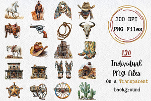 Watercolor Wild Wild West Clipart