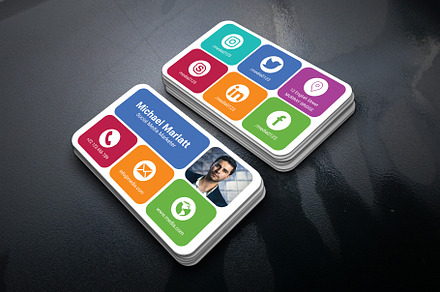 Social Media Marketer Business Card, a Business Card Template by Smashing_Studio