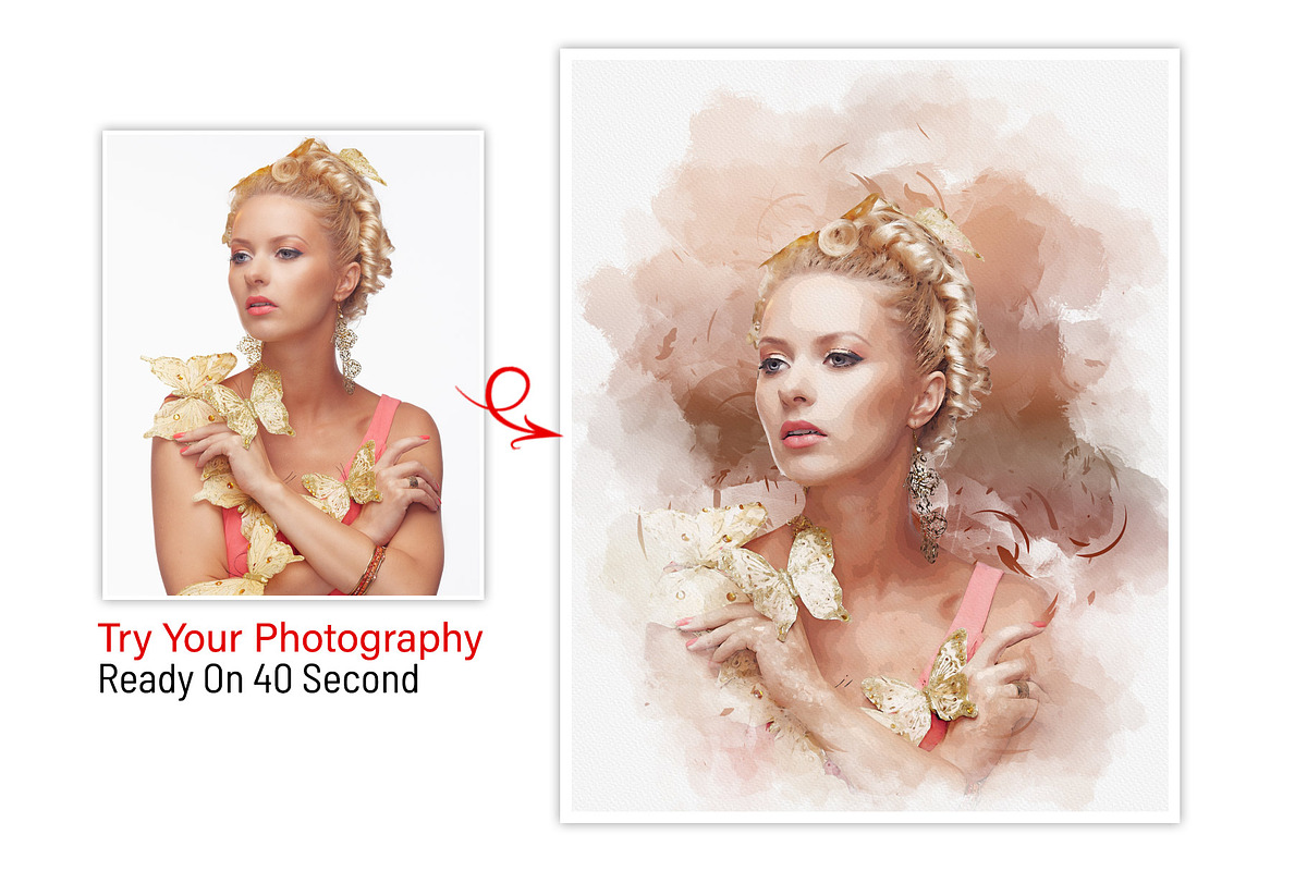 Costume Watercolor portrait Painting, an Action Add-On by MRI STUDIO (Photo 6 of 15)