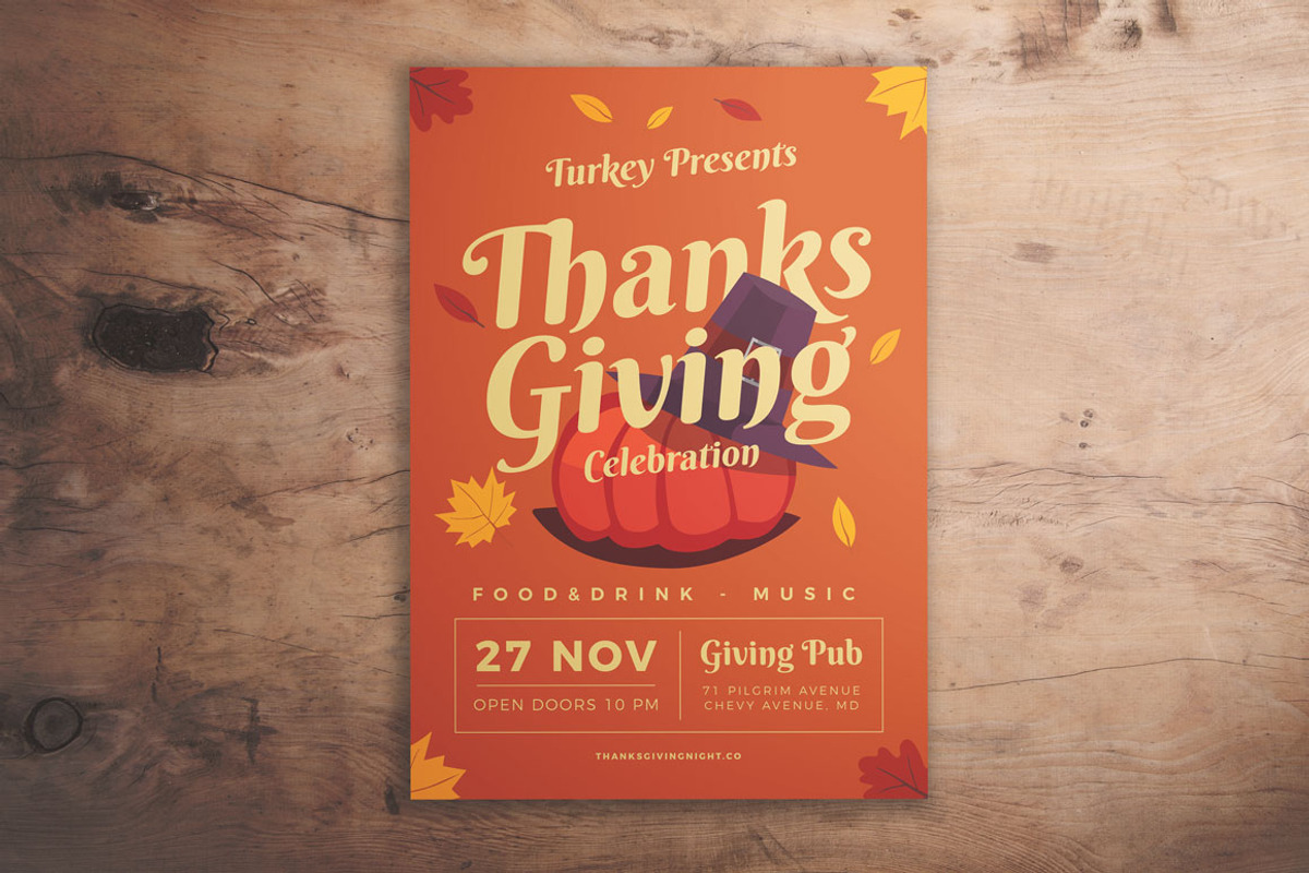 Thanksgiving Celebration Flyer, a Flyer Template by KMZVR.Lab (Photo 1 of 3)
