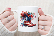 Watercolor 4th of July Cowboy Boot C, an Illustration by Sublimation Artist (Thumbnail 5 of 6)