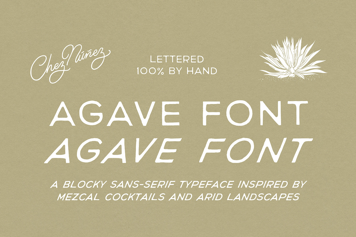 AGAVE: Blocky Mezcal San Serif, a Font by Chez Núñez (Photo 1 of 5)