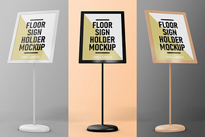 Floor Sign Holder Mockup