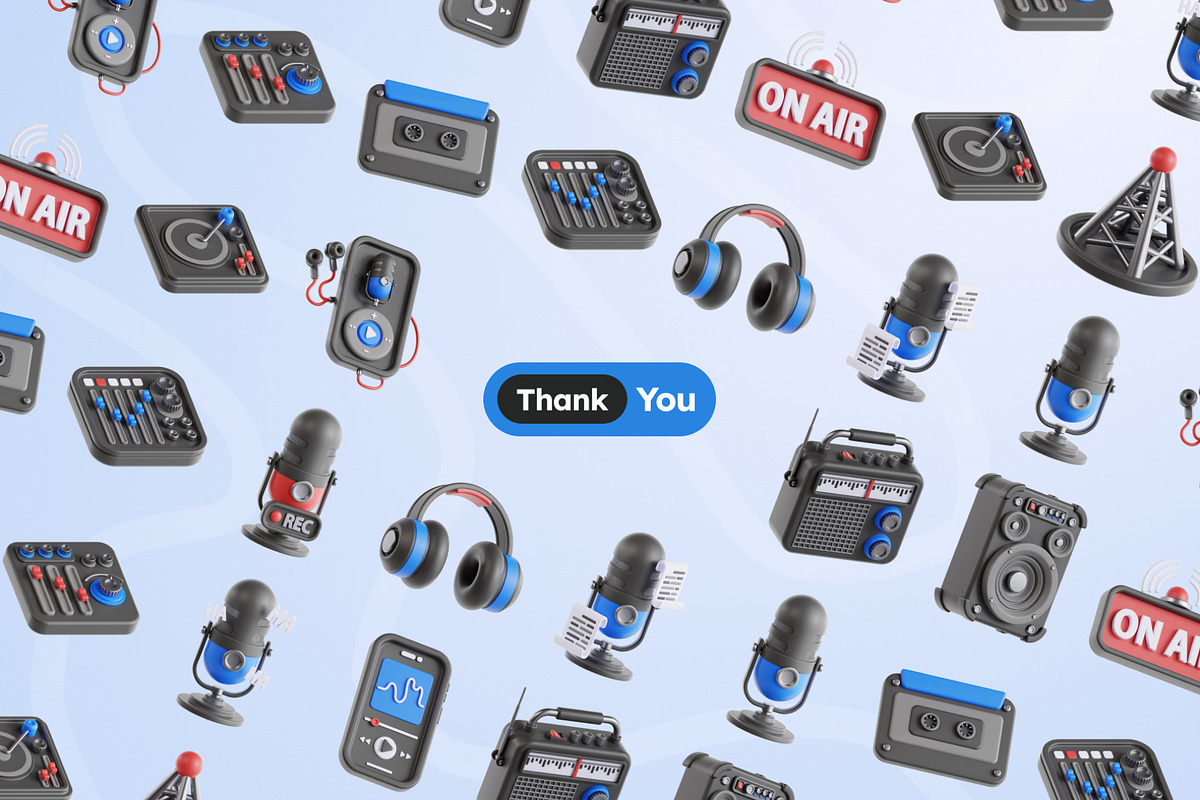 Podcast 3D Icons, an Object 3D Model by Rakata Studio (Photo 6 of 7)