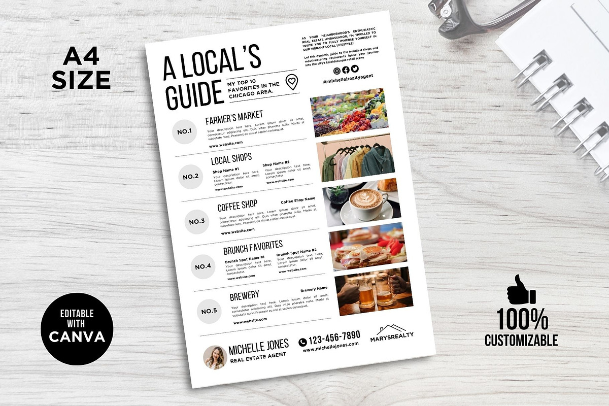 Real Estate Local Guide Flyer Canva, a Flyer Template by CreativeVinesStore (Photo 3 of 6)