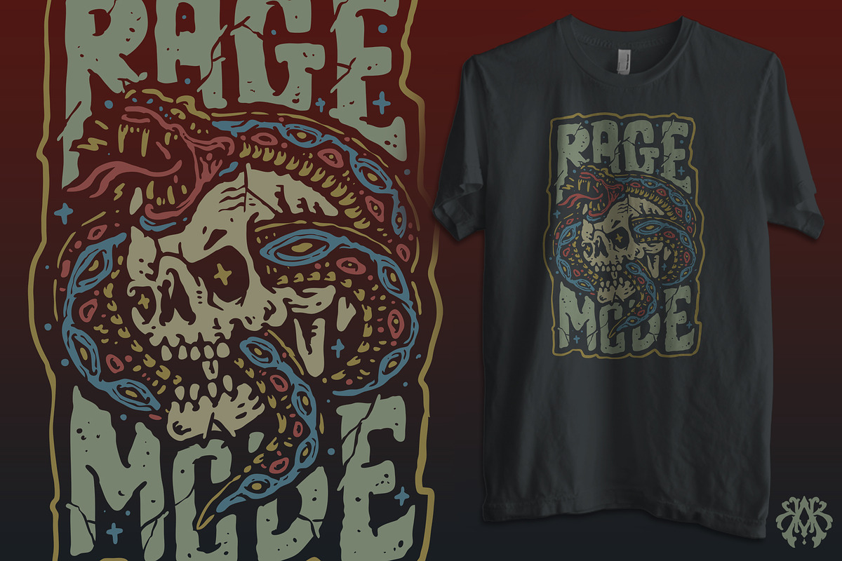 The Rage mode Skull & Rose, an Object Illustration by Krizvector Artwork Shop (Photo 2 of 3)