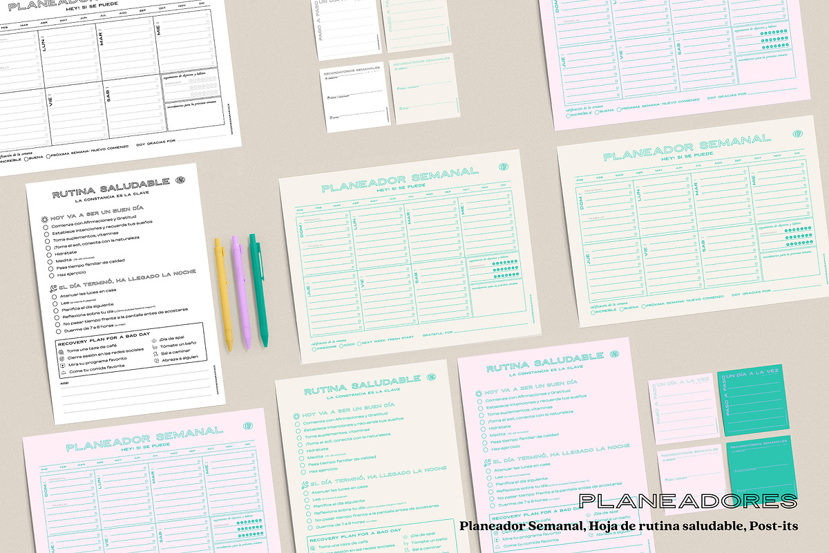 PLANEADOR SEMANAL_Set, a Stationery Template by GoodNess Graphics (Photo 4 of 8)