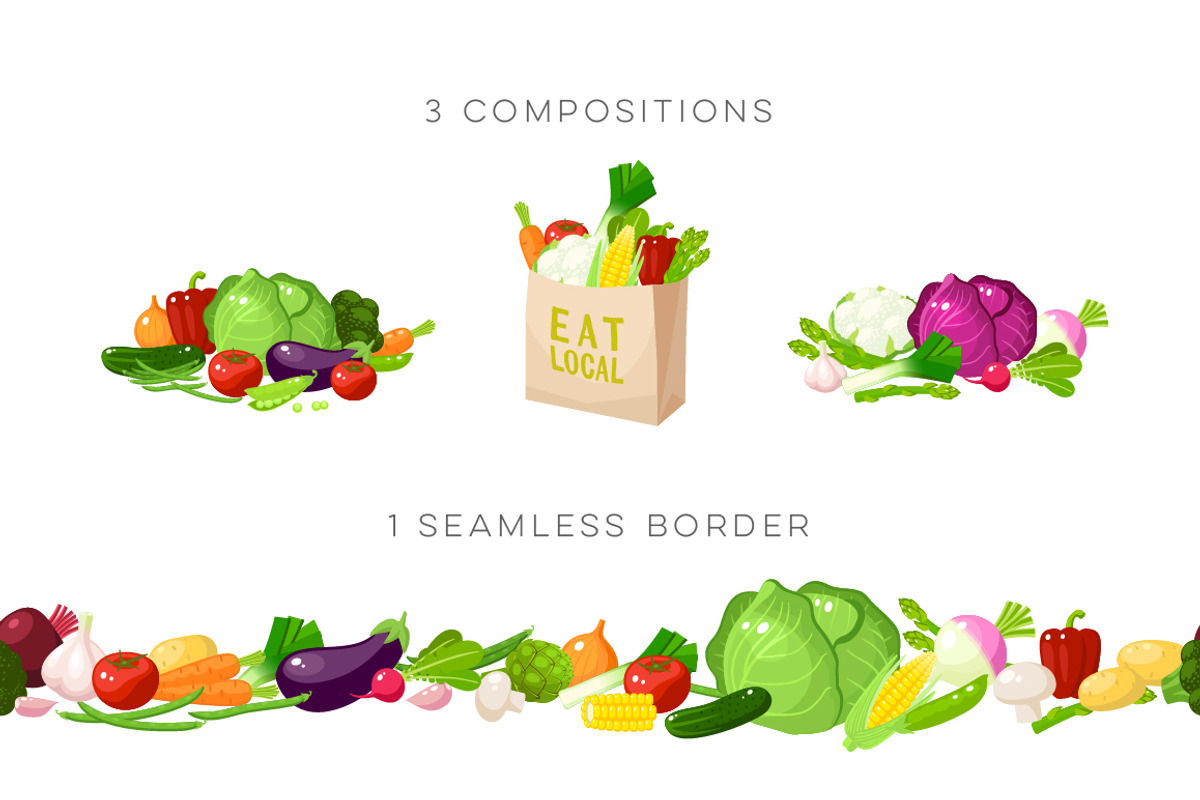 Veggies vector set, an Icon by Seavector (Photo 4 of 5)