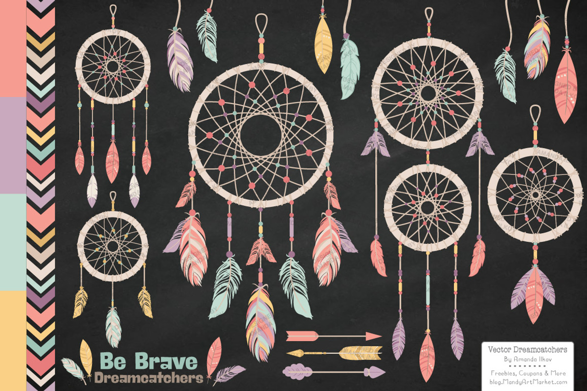 Vintage Vector Dreamcatchers Clipart, an Illustration by Amanda Ilkov (Photo 2 of 4)