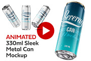 330ml Sleek Can Mockup | ANIMATED, a Packaging Mockup by AY Mock-Ups (Thumbnail 1 of 15)